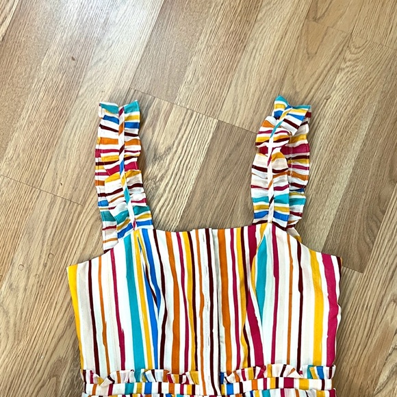 Anthropologie Tularosa Stripe Ruffle Strap and Hem Jumpsuit EUC Boho Size S - Picture 4 of 15